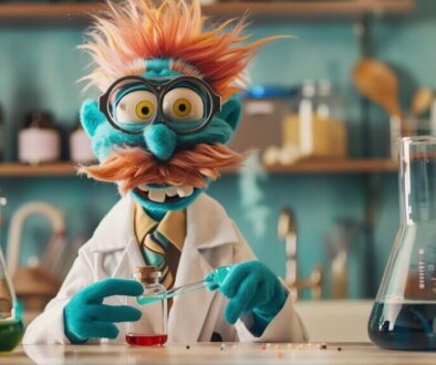 crazy-scientist-puppet-with-orange-hair-lab-coat-performs-experiment-lab