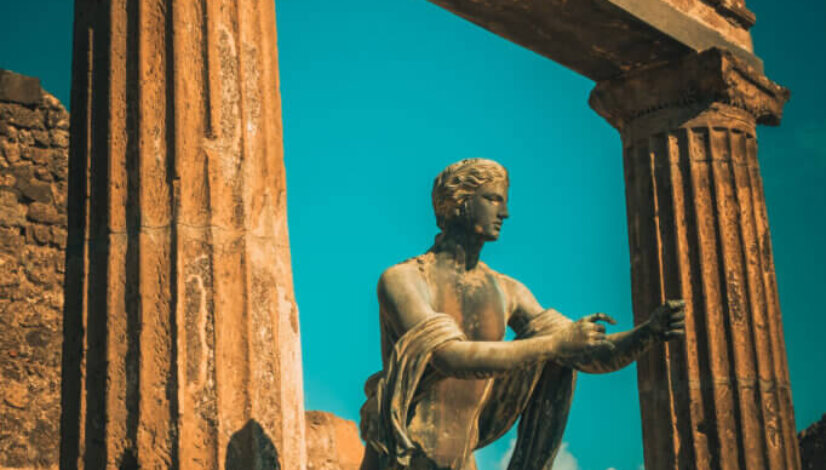Pompeii, ancient roman statue of apollo